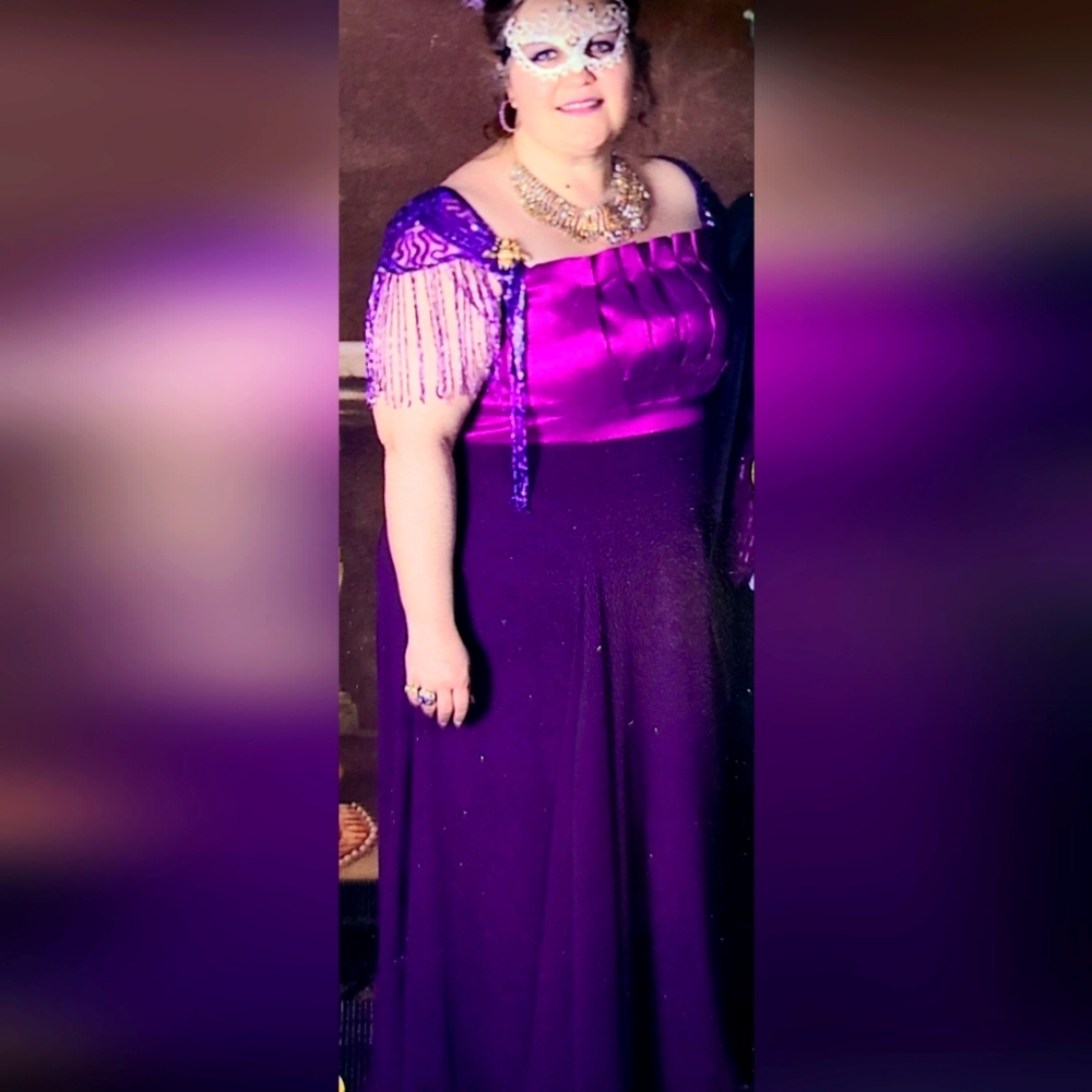 Igigi Purple long formal, prom dress (Does not include shoulder wrap)